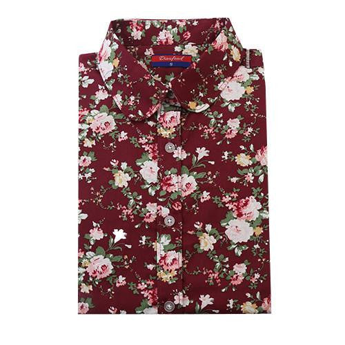 Women Blouses Turn Down Collar Floral Blouse Long Sleeve Shirt Women Women Tops And Blouses Fashion