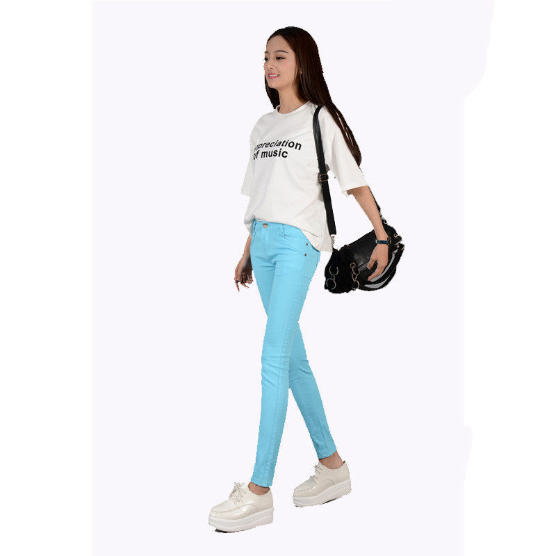 Online discount shop Australia - high waist jeans women fashion style Casual Candy Color Pencil Legging Skinny Pants Trousers jeans for Women hot new