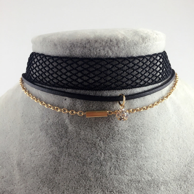 Online discount shop Australia - 3 Style Trendy Black Lace Choker Collier Ethnique Women Accessories Gothic Net Crystal Crown Choker Necklace Collar Jewelry