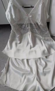Women's Bride Lingerie Lace-side Babydoll White Pajamas Pyjamas Vintage Nightgown Miniskirt