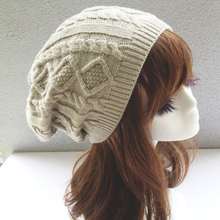 Women Caps Twist Pattern Women Hat Knitted Sweater Fashion beanie Hats For Women 6 colors gorros Y1 Q1