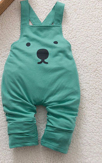 Cute Baby Boy Girls Bib Pants Overalls Bear Print Harem Pants Long Trousers