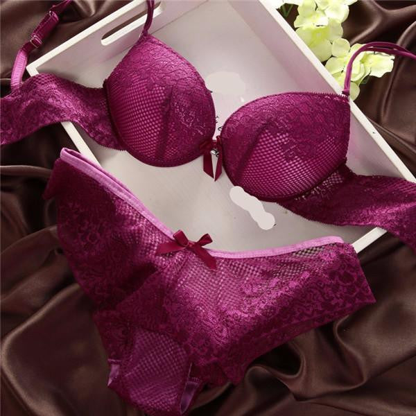 Underwear Women Bra Set Lingerie Set Luxurious Vintage Lace Embroidered Push Up Bra And Panty Set