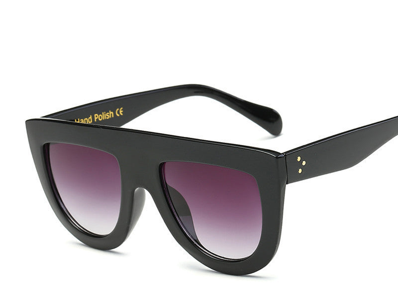 Online discount shop Australia - Fashion Sunglasses Women Flat Top Style Brand Design Vintage Sun glasses Female Rivet Shades Big Frame Shades 2249