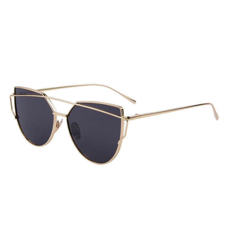 Online discount shop Australia - Fashion Women Cat Eye Sunglasses Classic Brand Designer Twin-Beams Sunglasses Coating Mirror Flat Panel Lens S'7882