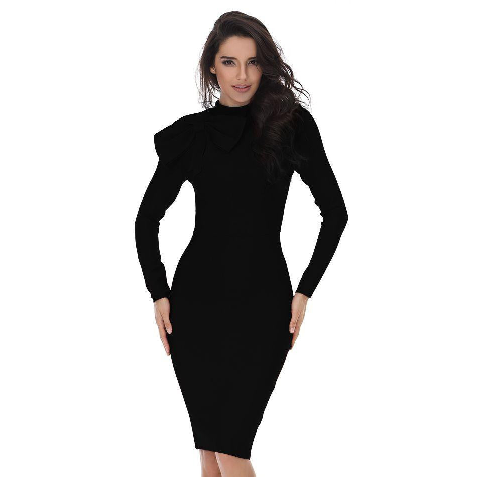 women Winter Bodycon Dress long sleeve high neck red dark green bow kn women Winter Bodycon Dress long sleeve high neck red dark green bow kn