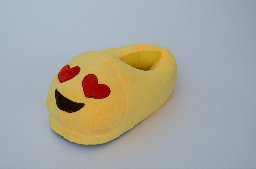 Online discount shop Australia - Emoji Shoes Yellow Cotton Plush Emoji Slippers Creative Funny Home Soft Shoes