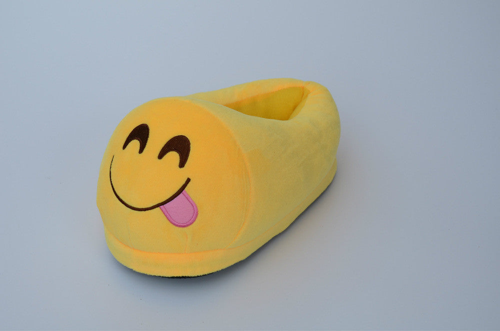 Online discount shop Australia - Emoji Shoes Yellow Cotton Plush Emoji Slippers Creative Funny Home Soft Shoes