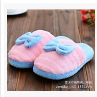 Online discount shop Australia - Home slippers Factory Direct Pantufas Large Bow Love Slippers Women Warm Cotton Fabric Slippers Indoor Home Floor Shoes