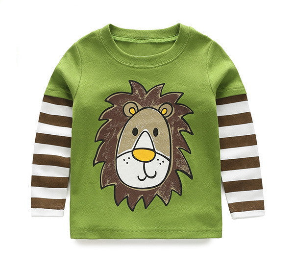 Online discount shop Australia - 1-6Y Boys T-shirt Kids Tees Baby Boy shirts cardigan blouse jacket Children sweater Long Sleeve 100% Cotton lion cars
