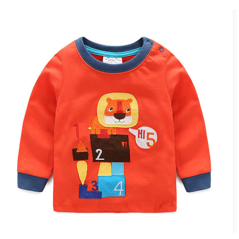 Online discount shop Australia - 1-6Y Boys T-shirt Kids Tees Baby Boy shirts cardigan blouse jacket Children sweater Long Sleeve 100% Cotton lion cars