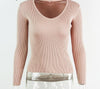 Simplee Elegant halter knitted sweater white short pullover women tops Slim v neck black jumper casual pull