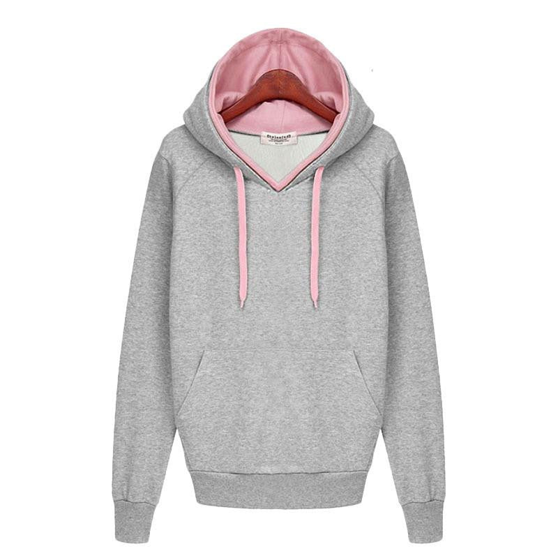 Women Sweatshirt Casual Double Hoodies Long Sleeve Female Pullover Loose Tops Sweatshirts Women's Clothings