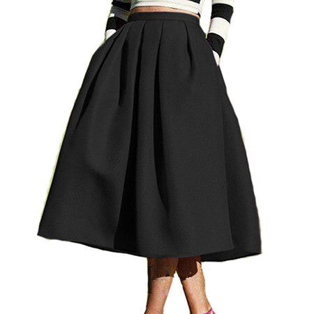 women skirt vintage jupe retro womens black skirts midi summer high waist sexy