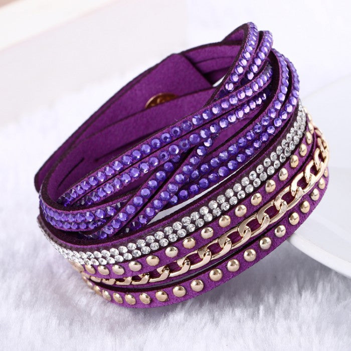 Fashion leather bracelet Punk Style Multilayer Bracelets & Bangles Rivet Bracelet For Women