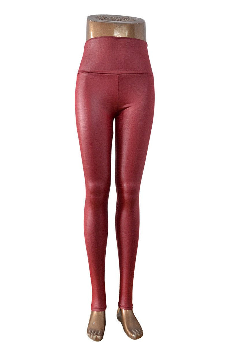 women's Skinny Faux Leather High Waist Leggings Pants