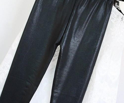 women's Skinny Faux Leather High Waist Leggings Pants