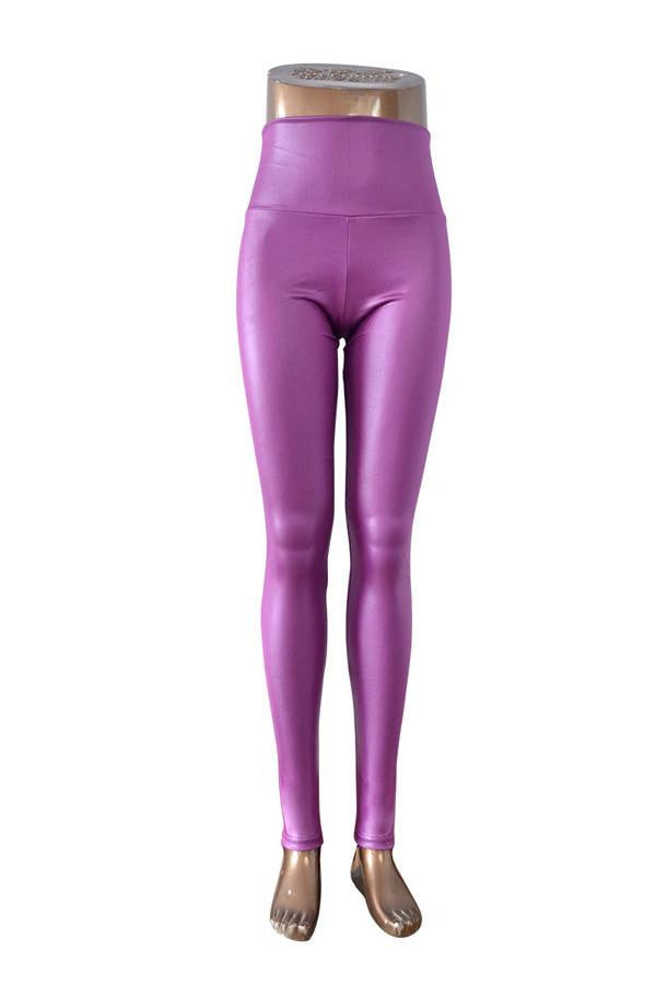 women's Skinny Faux Leather High Waist Leggings Pants