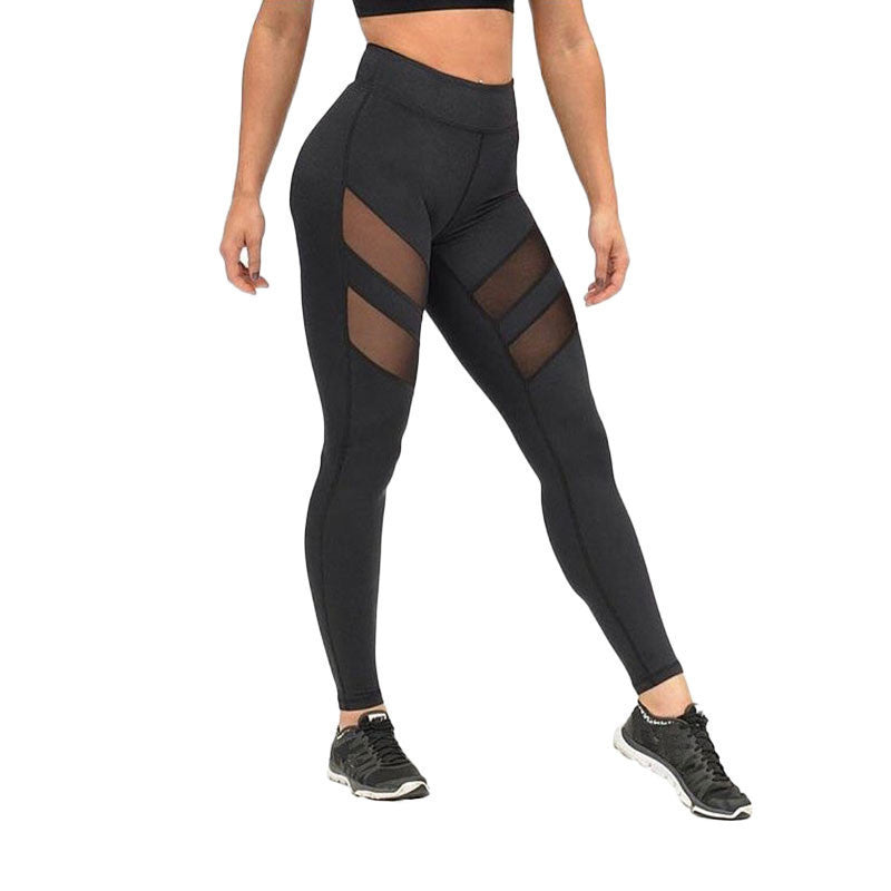 Online discount shop Australia - leggings for women mesh splice fitness slim black legging pants plus size sportswear clothes leggins