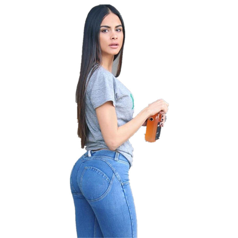 Online discount shop Australia - High waist jeans for women Sexy Skinny Push Up pencil Pants Sexy denim elastic Casual Blue Trousers plus size