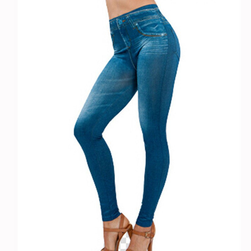 Leggings Jeans Women Denim Pants with Pocket Slim Plus Size Leggings