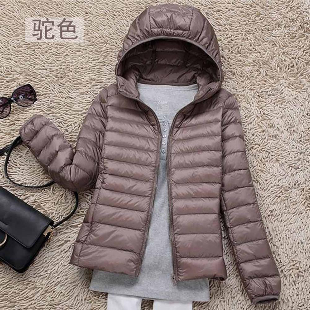 Teogo Brand Women Ultra Light Down 90% White Duck Down Jacket Coat ladies' Hooded Down Parkas 18 colors