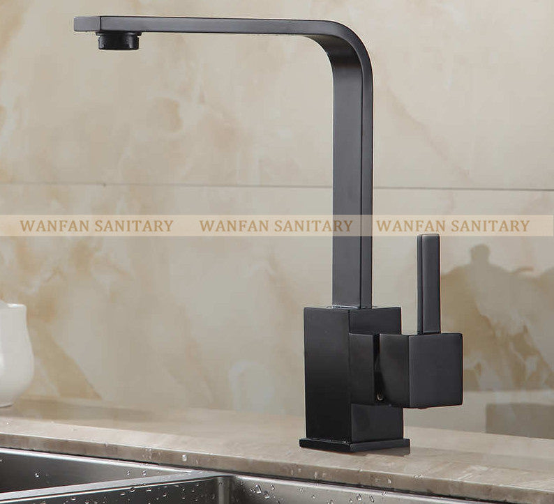 Polished Black Brass Swivel Kitchen Sinks Faucet 360 degree rotating Kitchen Mixer Tap GYD-7115R