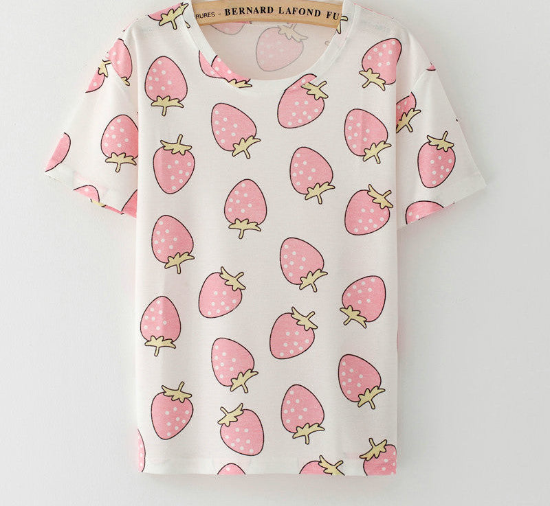 Online discount shop Australia - KaiTingu Brand New Fashion Vintage Style Harajuku T Shirt Women Clothes Tops Emoji Funny Tee Shirts Ice Cream Print