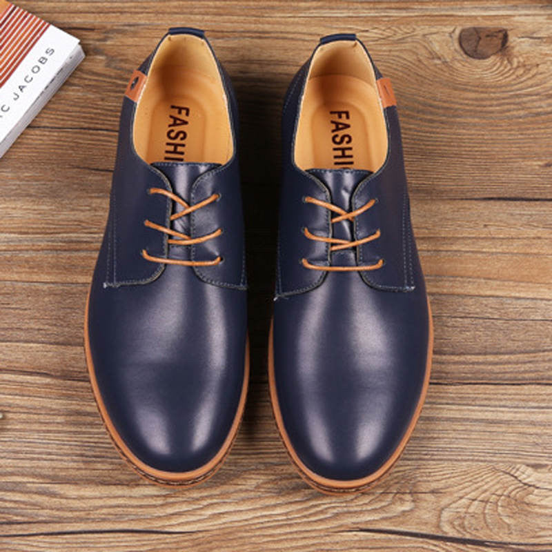 Online discount shop Australia - Big Size 48 Mens Shoes Casual Flats Shoes Men Black PU Leather Oxfords Shoes For Men Flats Zapatos Hombre