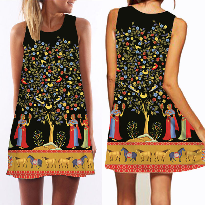 Online discount shop Australia - 3D vintage Print summer dress bohemian beach dress summer sundresses women dresses dashiki hippie boho vestidos plus size