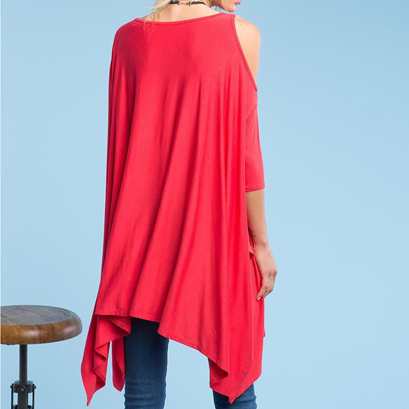 Women Fashion Off Shoulder Casual Loose Street Style Batwing Sleeve Slim