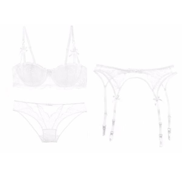 lace thin thin cup with wire bra underwear bride lace bra three pieces bra set