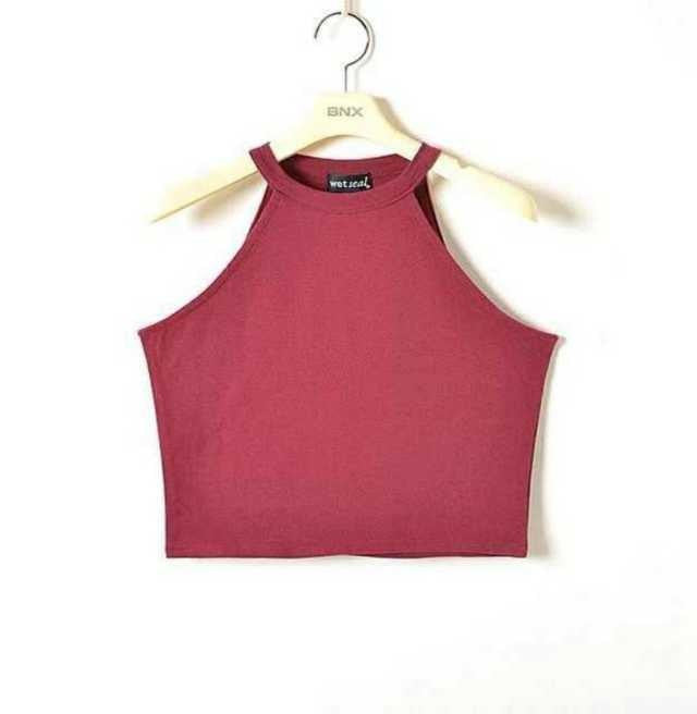 Women Tight Elastic Crop Tops Cute Sleeveless T-shirts Lady Stretchable Cropped Tees 5 colors