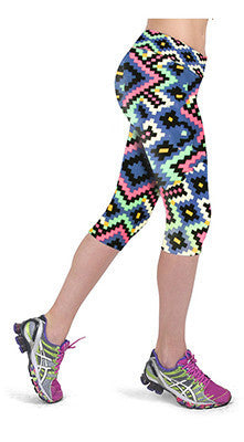 Online discount shop Australia - Floral Printing Capris Leggings Lady's Casual Stretched Pants Elastic Cropped Leggings RL156