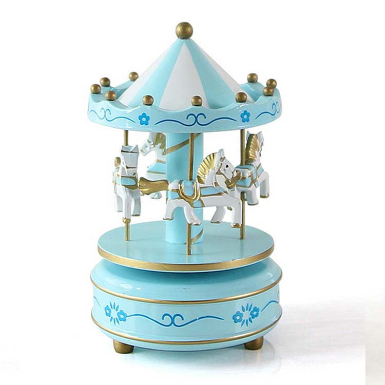 Wooden Merry-Go-Round Carousel Music Box For Kids Wedding Gift Toy