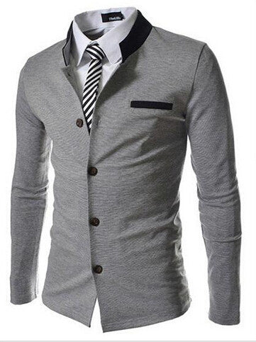 Online discount shop Australia - Fashion Brand Men's spell color Collar Slim Fit Blazer Suits (without Shirt and Tie) (Asia Size)