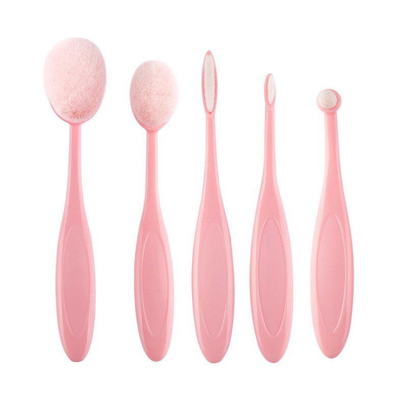 Online discount shop Australia - 5 Pcs Cosmetic Oval Toothbrush Blush Powder Foundation Beauty Eyeshadow Makeup Brushes Set Kit Accessories High Qality