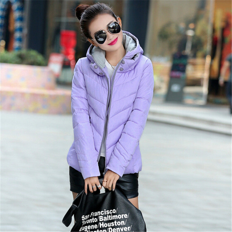 Fashion Down & Parkas Warm Coat Women Light Thick Plus Size Hooded Jacket Female Outerwear C1728