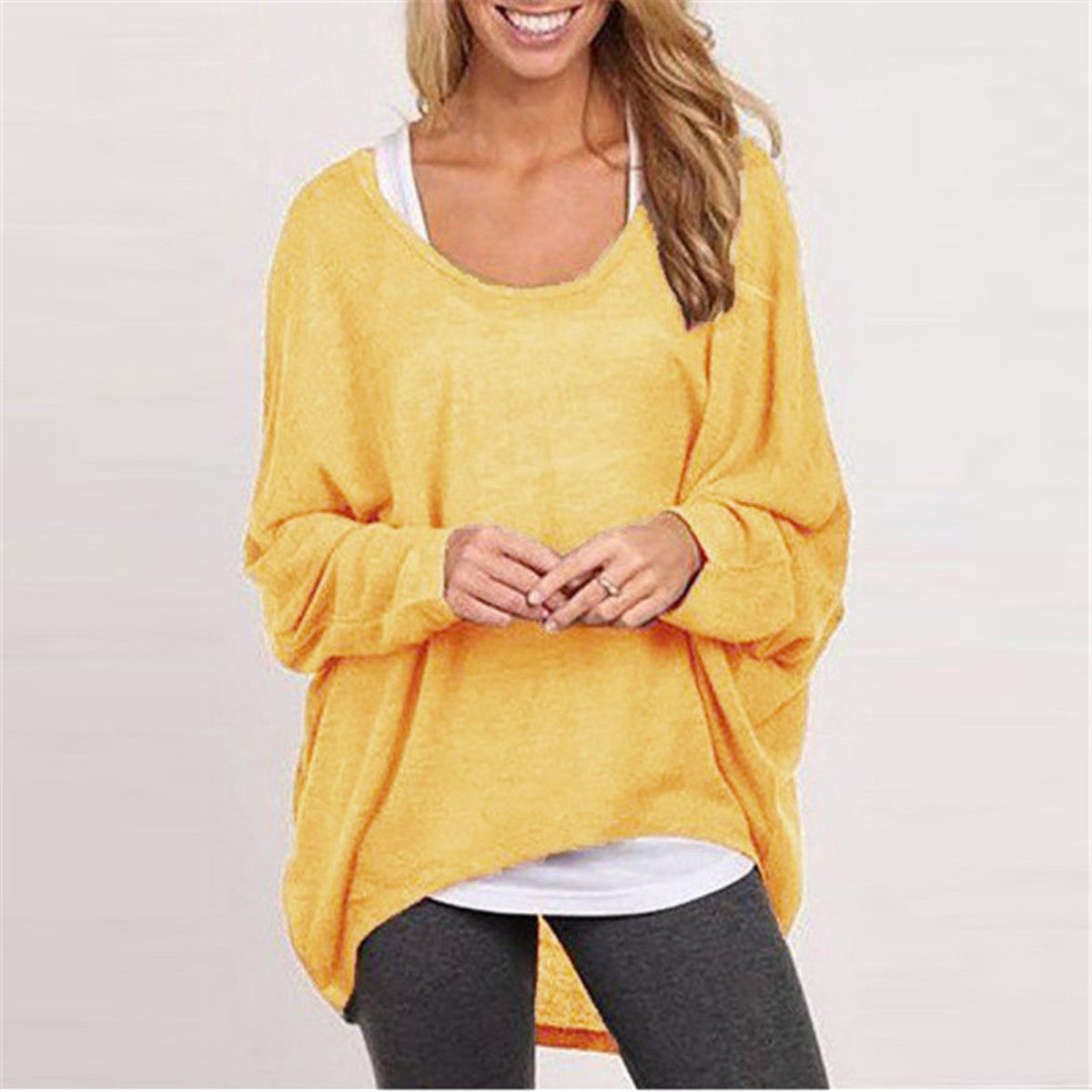 Online discount shop Australia - Fashion Women Blouse Batwing Long Sleeve Casual Loose Solid Top Shirt Sweater Plus Size 9 Colors