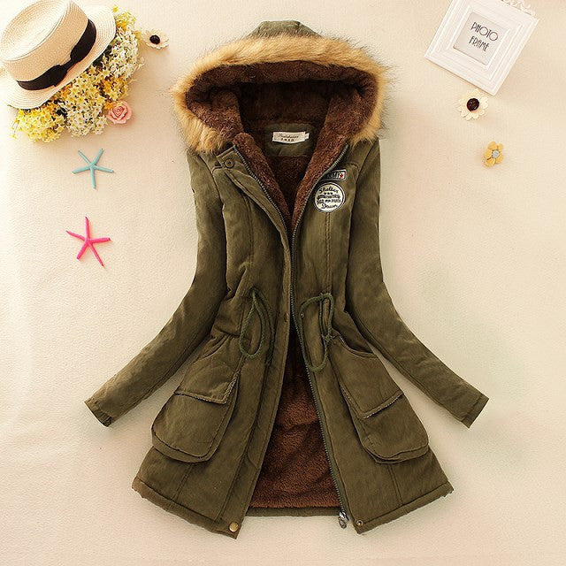 Online discount shop Australia - Jacket Women New  Womens Parka Casual Outwear Military Hooded Coat Fur Coats Woman Clothes A77