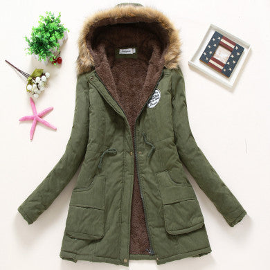 Online discount shop Australia - Coat Women New Parka Casual Outwear Military Hooded Thickening Cotton Coat  Jacket Fur Coats Women Clothes D21