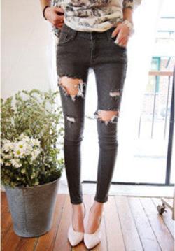 Online discount shop Australia - Fashion Casual Women Brand Vintage High Waist Skinny Denim Jeans Slim Ripped Pencil Jeans Hole Pants Female Sexy Girls Trousers