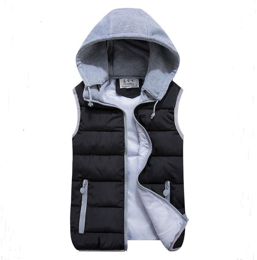 women's cotton wool collar hooded down vest Removable hat high female warm Jacket&Outerwear Thicken