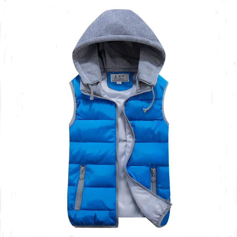 women's cotton wool collar hooded down vest Removable hat high female warm Jacket&Outerwear Thicken