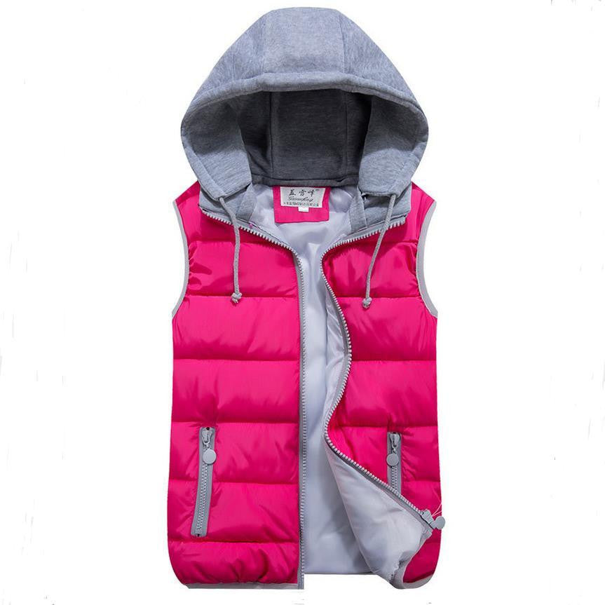 women's cotton wool collar hooded down vest Removable hat high female warm Jacket&Outerwear Thicken