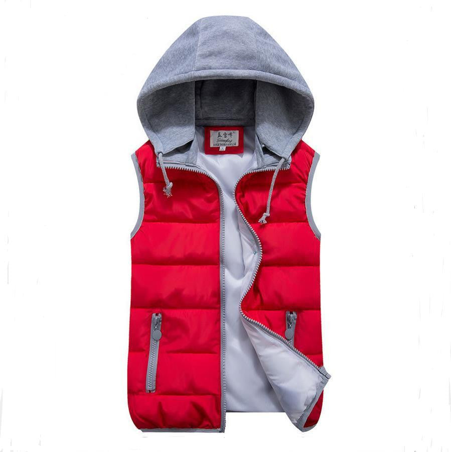 women's cotton wool collar hooded down vest Removable hat high female warm Jacket&Outerwear Thicken