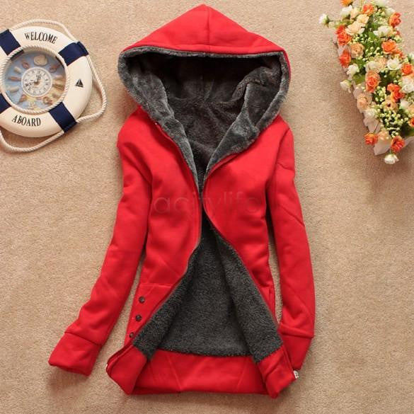 Women Fleeve Hoodies Casual Sweatshirt Thicken Warm Coat Female Outerwear Jacket Plus Size 68