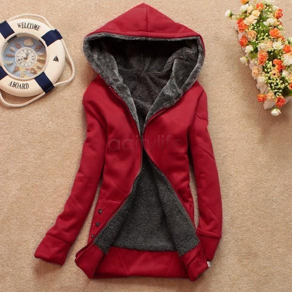 Women Fleeve Hoodies Casual Sweatshirt Thicken Warm Coat Female Outerwear Jacket Plus Size 68