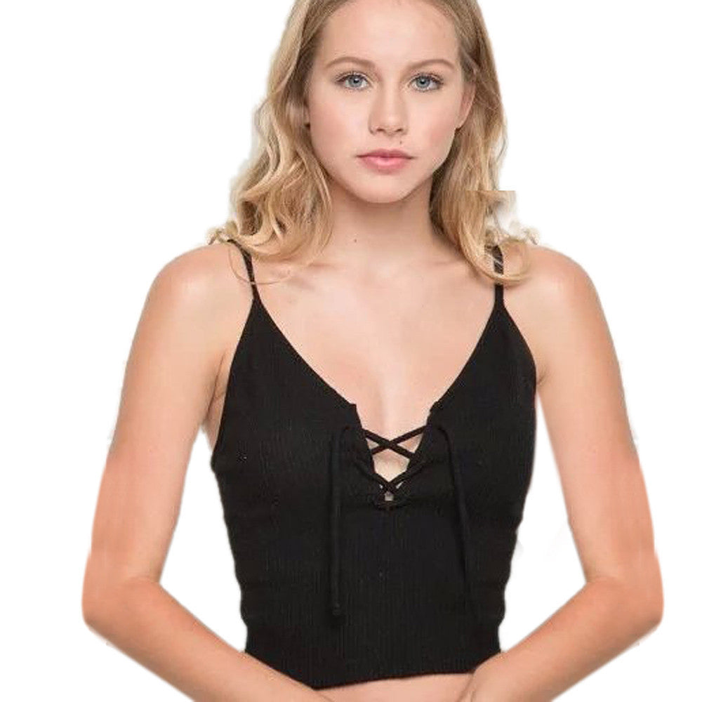 Online discount shop Australia - Feitong Sexy lacing up Crop Tops Camis New bralette bustier  Strappy Bra Vest Elastic Straps Tee Shirt Tank Tops