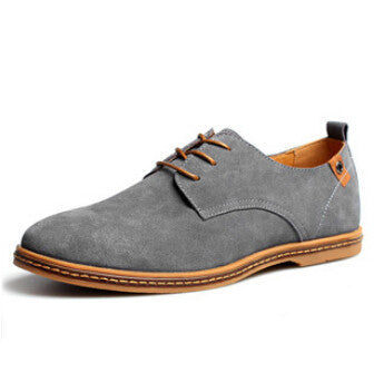 Plus Size Fashion Suede Genuine Leather Flat Men Casual Oxford Shoes Low Men Leather Shoes #K01